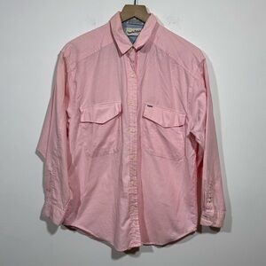 Vintage Diane Von Furstenberg Women’s L Pink Button Down Shirt Preppy